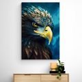 WANDBILD BLAU-GOLDENER ADLER - WANDBILDER MIT DEN HERRSCHERN DES TIERREICHS - BILDER