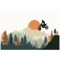SAMOLEPÍCÍ TAPETA MOTOKROSOVÝ SKOK V HORÁCH - DĚTSKÉ TAPETY - TAPETY