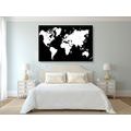 CANVAS PRINT WHITE MAP ON A BLACK BACKGROUND - PICTURES OF MAPS - PICTURES
