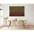 WANDBILD GOLDENES ORIENTALISCHES MANDALA - BILDER MIT FENG SHUI-MOTIVEN - BILDER