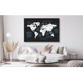 DECORATIVE PINBOARD WORLD MAP IN A MODERN DESIGN - PICTURES ON CORK - PICTURES