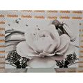 CANVAS PRINT LUXURY ROSE WITH AN ABSTRACTION IN BLACK AND WHITE - BLACK AND WHITE PICTURES{% if product.category.pathNames[0] != product.category.name %} - PICTURES{% endif %}