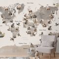 SAMOLEPÍCÍ TAPETA ZVÍŘECÍ MAPA SVĚTA PRO DĚTI - DĚTSKÉ TAPETY - TAPETY