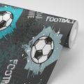 SAMOLEPIACA TAPETA FUTBALOVÁ LOPTA V TYRKYSOVOM - SAMOLEPIACE TAPETY - TAPETY