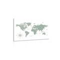 CANVAS PRINT DECENT MAP IN GREEN DESIGN - PICTURES OF MAPS - PICTURES