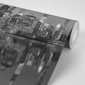 WALL MURAL BLACK AND WHITE REFLECTION OF MANHATTAN IN THE WATER - BLACK AND WHITE WALLPAPERS - WALLPAPERS