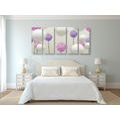 5-PIECE CANVAS PRINT INTERESTING FLOWERS WITH ABSTRACT ELEMENTS AND PATTERNS - ABSTRACT PICTURES{% if product.category.pathNames[0] != product.category.name %} - PICTURES{% endif %}