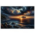 OBRAZ DRAMATICKÝ ZÁPAD SLUNCE NAD MOŘEM - OBRAZY MOŘE A PLÁŽ - OBRAZY