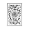 POSTER WITH MOUNT UNIQUE ETHNIC PATTERN IN BLACK AND WHITE - BLACK AND WHITE - POSTERS
