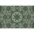 SELF ADHESIVE WALLPAPER WHITE MANDALA ON A GREEN BACKGROUND - SELF-ADHESIVE WALLPAPERS - WALLPAPERS