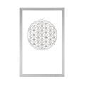 POSTER CON PASSEPARTOUT MANDALA IN BIANCO E NERO - MOTIVI DALLA NOSTRA OFFICINA - POSTER