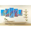 5-PIECE CANVAS PRINT WILD GRASS UNDER A BLUE SKY - STILL LIFE PICTURES{% if product.category.pathNames[0] != product.category.name %} - PICTURES{% endif %}