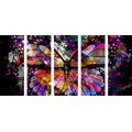 5-PIECE CANVAS PRINT UNUSUAL BUTTERFLY - POP ART PICTURES - PICTURES