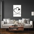 WANDBILD MINIMALISTISCHE SCHWARZE HERZEN - BILDER MIT LIEBESMOTIVEN - BILDER
