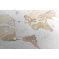 CANVAS PRINT WORLD MAP WITH VINTAGE ELEMENTS - PICTURES OF MAPS - PICTURES