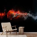 FOTOTAPETE BRENNENDE E-GITARRE IM RAUCH - MUSIK FOTOTAPETEN - TAPETEN