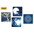 CANVAS PRINT SET FENG SHUI IN BLUE VERSION - SET OF PICTURES - PICTURES