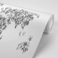 SELF ADHESIVE WALLPAPER BLACK AND WHITE WORLD MAP CONSISTING OF PEOPLE - SELF-ADHESIVE WALLPAPERS - WALLPAPERS