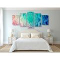 5-PIECE CANVAS PRINT PASTEL MANDALA - PICTURES FENG SHUI - PICTURES