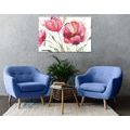 CANVAS PRINT BEAUTIFUL TULIPS IN AN INTERESTING DESIGN - PICTURES FLOWERS - PICTURES