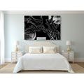 CANVAS PRINT ETHNIC FLOWERS IN BLACK AND WHITE - BLACK AND WHITE PICTURES - PICTURES