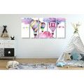 5-PIECE CANVAS PRINT BALLOONS IN THE WIND - CHILDRENS PICTURES - PICTURES