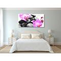 CANVAS PRINT MAGICAL INTERPLAY OF STONES AND ORCHIDS - PICTURES FENG SHUI - PICTURES