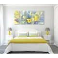 5-PIECE CANVAS PRINT WATERCOLOR YELLOW TULIPS - PICTURES FLOWERS - PICTURES