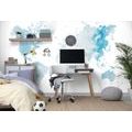 SELF ADHESIVE WALLPAPER WATERCOLOR MAP OF THE WORLD IN LIGHT BLUE COLOR - SELF-ADHESIVE WALLPAPERS - WALLPAPERS