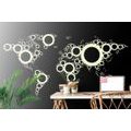 SELF ADHESIVE WALLPAPER MAP MADE OF CIRCLES WITH A BLACK BACKGROUND - SELF-ADHESIVE WALLPAPERS - WALLPAPERS