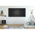 CANVAS PRINT ORNAMENTAL MANDALA IN BLACK AND WHITE - BLACK AND WHITE PICTURES - PICTURES