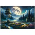 TAPETA KOUZELNÁ NOČNÍ KRAJINA S MĚSÍCEM - TAPETY VESMÍR A HVĚZDY - TAPETY