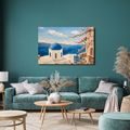 TABLEAU SUR TOILE – CHAPELLE GRECQUE AU-DESSUS DE LA MER - TABLEAUX DE LA VILLE - TABLEAUX