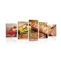 5-PIECE CANVAS PRINT GRILLED BEEF STEAK - PICTURES OF FOOD AND DRINKS - PICTURES