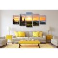 5-PIECE CANVAS PRINT MORNING SUNRISE OVER THAILAND - PICTURES OF NATURE AND LANDSCAPE - PICTURES