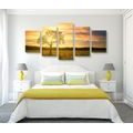 5-PIECE CANVAS PRINT LONELY TREE - PICTURES OF TREES AND LEAVES - PICTURES