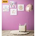 CANVAS PRINT SET FOR CHILDREN IN SOFT COLORS - SET OF PICTURES - PICTURES