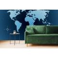 SELF ADHESIVE WALLPAPER WORLD MAP IN SHADES OF BLUE - SELF-ADHESIVE WALLPAPERS - WALLPAPERS