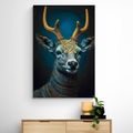 CANVAS PRINT BLUE-GOLD DEER - PICTURES LORDS OF THE ANIMAL KINGDOM - PICTURES