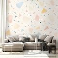 SAMOLJEPLJIVA TAPETA PASTELNI TERRAZZO OBLICI - DJEČJE TAPETE - TAPETE
