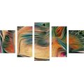 TABLEAU EN 5 PARTIES – ABSTRACTION PSYCHÉDÉLIQUE - PEINTURES ABSTRAITES - TABLEAUX