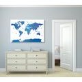 CANVAS PRINT WORLD MAP WITH INDIVIDUAL STATES - PICTURES OF MAPS - PICTURES