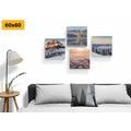 CANVAS PRINT SET WINTER NATURE WITH CLOUDS - SET OF PICTURES - PICTURES