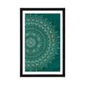 POSTER MIT PASSEPARTOUT HANDGEMALTES MANDALA - FENG SHUI - POSTER