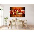 CANVAS PRINT RED POPPIES AND POPPY HEADS - ABSTRACT PICTURES - PICTURES