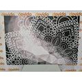 CANVAS PRINT MANDALA ELEMENTS IN BLACK AND WHITE - BLACK AND WHITE PICTURES - PICTURES