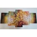 5-PIECE CANVAS PRINT TREE WITH A FLOWER OF LIFE - ABSTRACT PICTURES - PICTURES