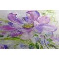 CANVAS PRINT MODERN PAINTED SUMMER FLOWERS - PICTURES FLOWERS - PICTURES