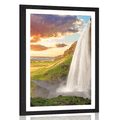 POSTER WITH MOUNT MAJESTIC WATERFALL IN ICELAND - NATURE - POSTERS