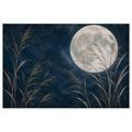 TABLEAU SUR TOILE – NUIT AU CLAIR DE LUNE DANS LES ROSEAUX DORÉS - TABLEAUX MOIS - TABLEAUX